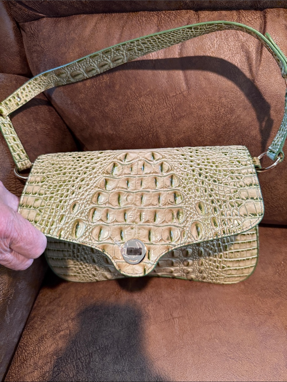 Brahmin - Nerida FERN Melbourne Light Green Shoulder Bag EXCELLENT CONDITION